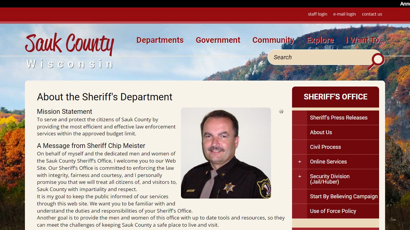 About the Sheriff's Department - Sauk County, Wisconsin