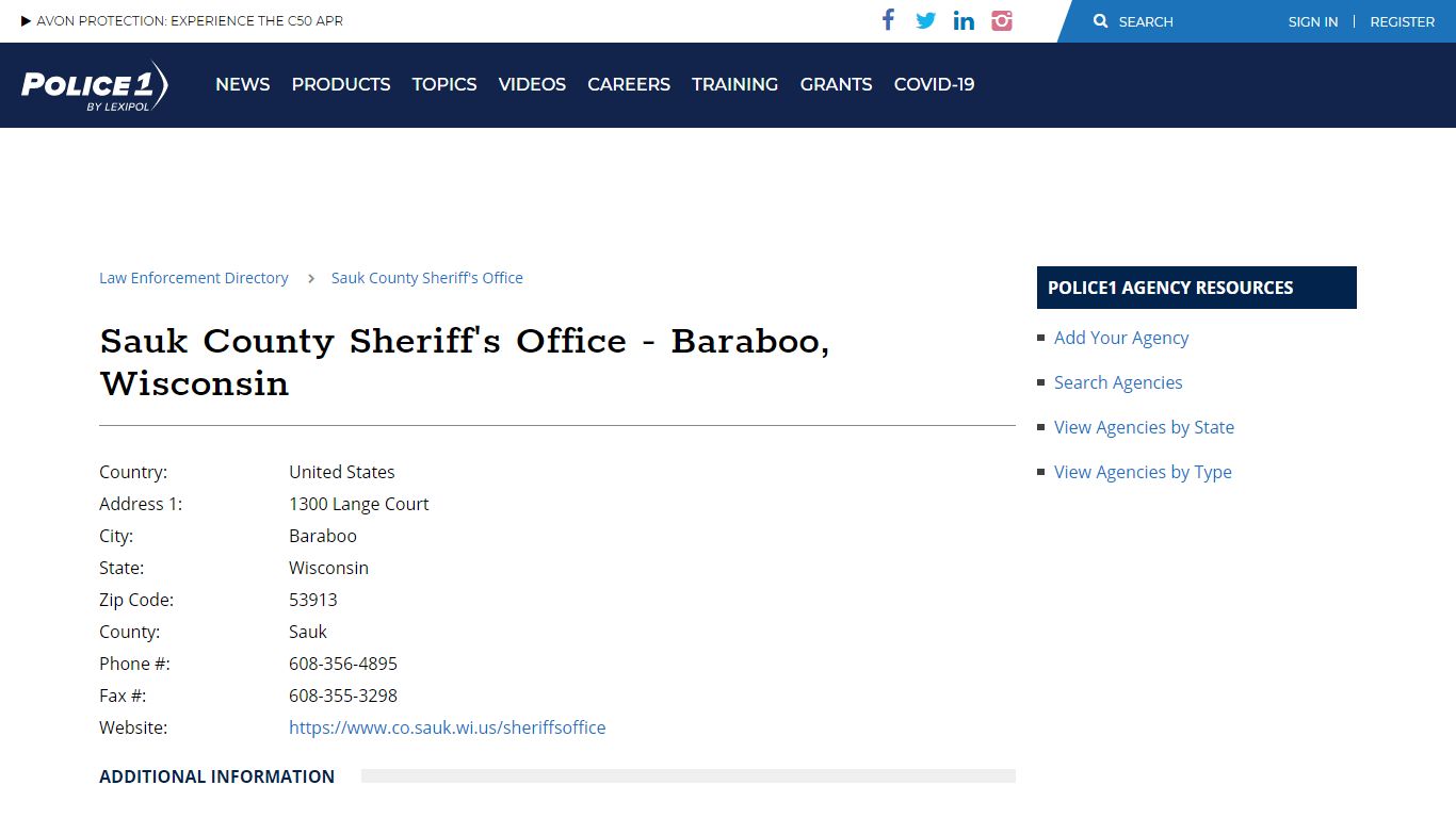 Sauk County Sheriff's Office - Baraboo, Wisconsin - Police1